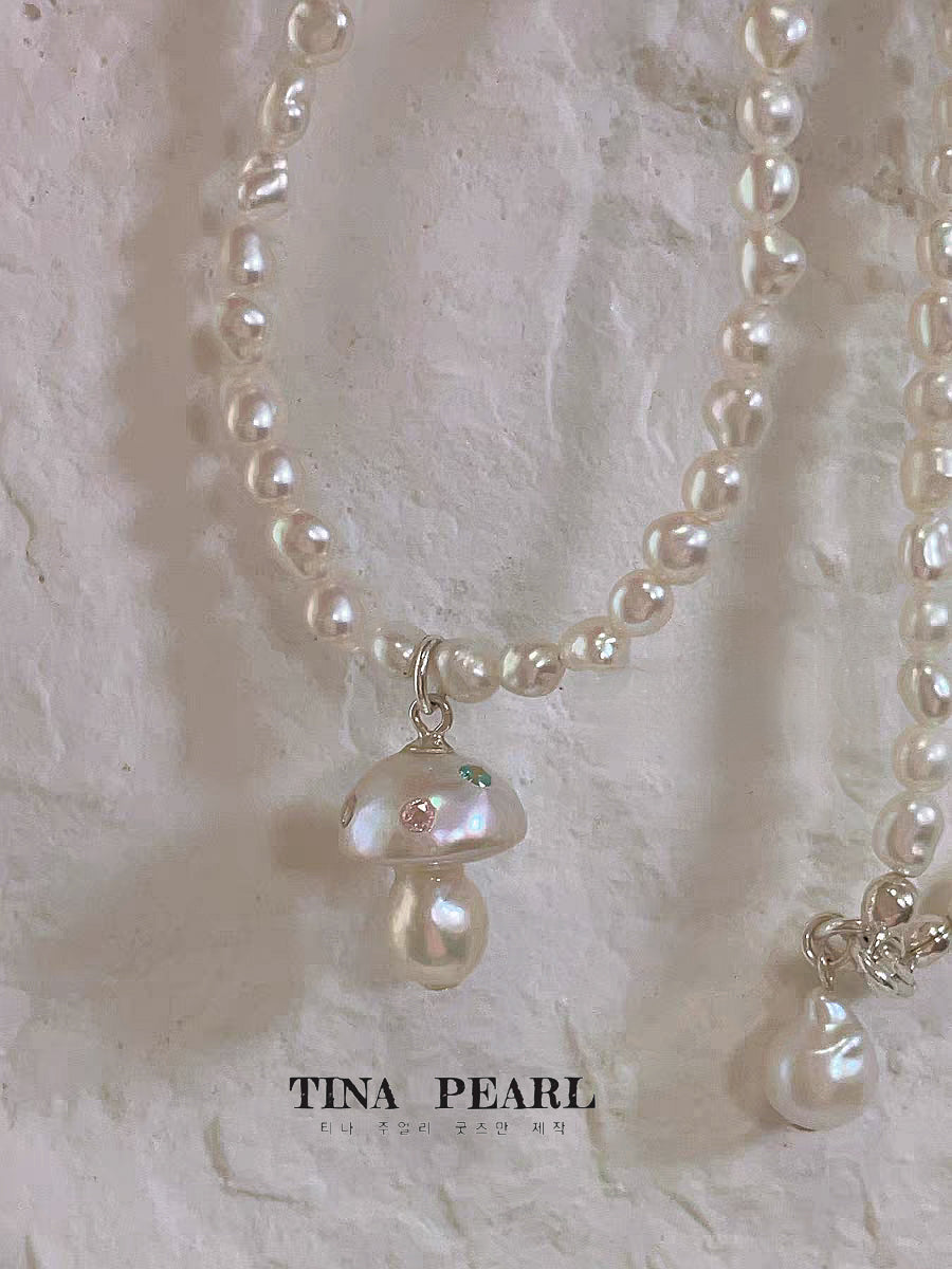 Tina Jewelry, Creative Pearl collection, natural freshwater mushroom pearl necklace