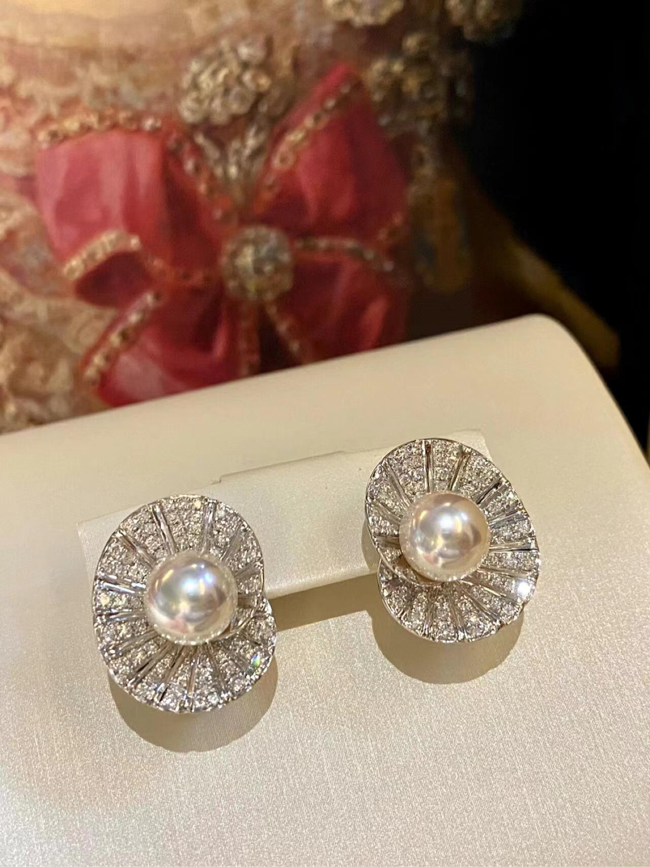 TINA Jewelry Design style AKOYA Sea Pearl earrings