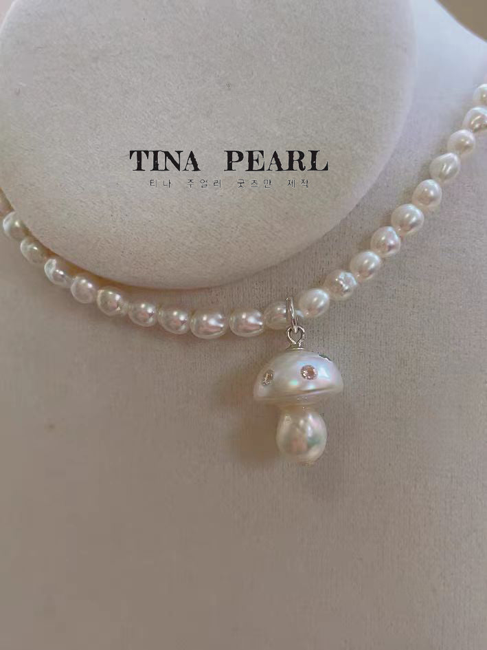 Tina Jewelry, Creative Pearl collection, natural freshwater mushroom pearl necklace