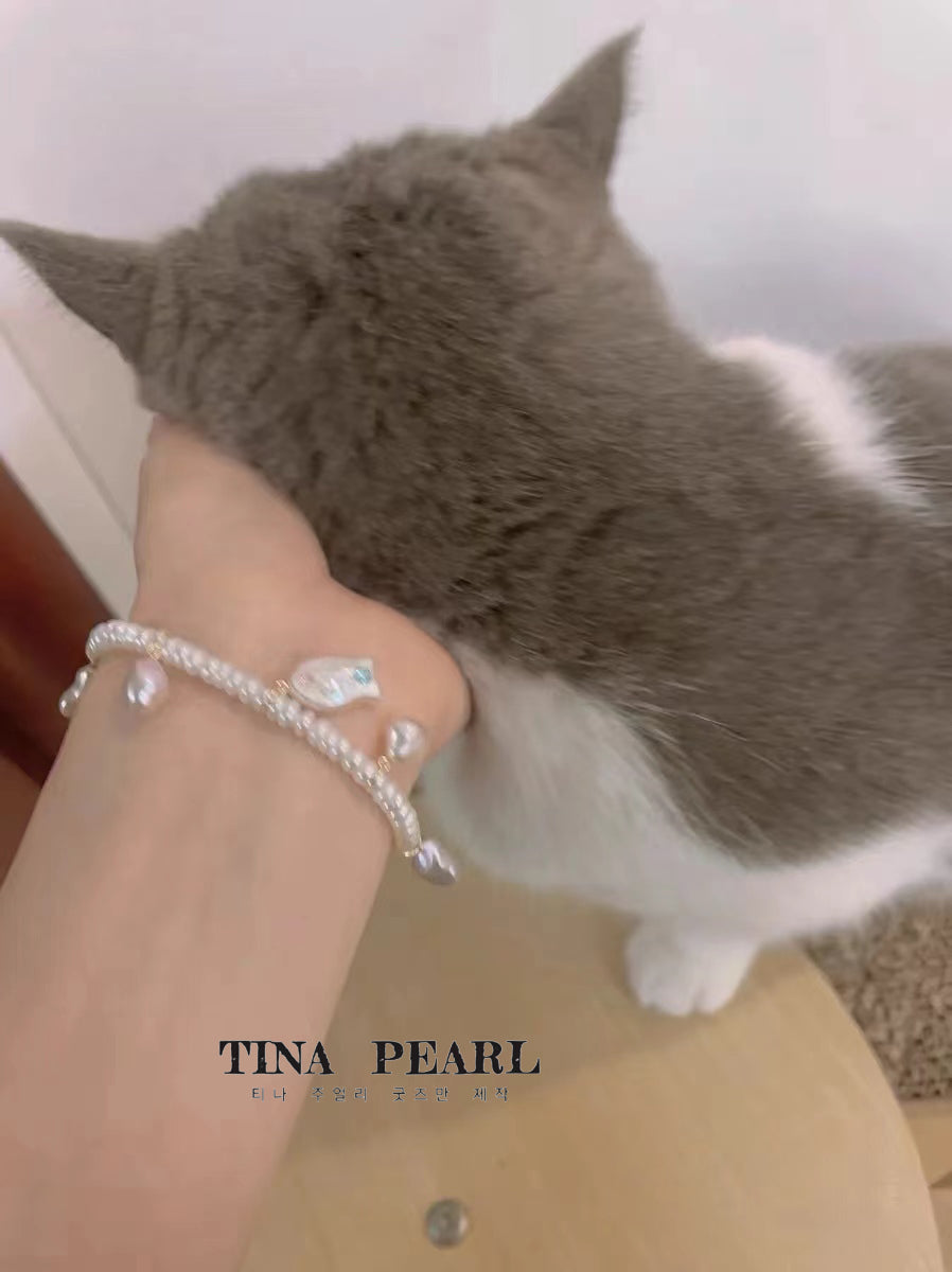 TINA Jewelry Freshwater pearl Fish Baroque, multi-type pearl bracelet
