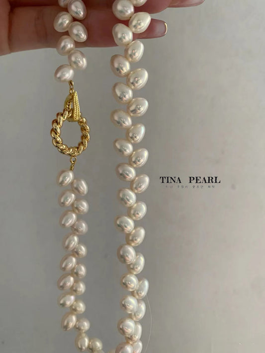 TINA Jewelry Natural fresh water pearlescent wheat necklace