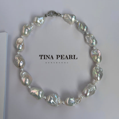 TINA Jewelry Natural Aurora Freshwater Baroque Pearl necklace