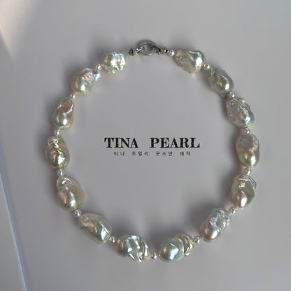 TINA Jewelry Natural Aurora Freshwater Baroque Pearl necklace