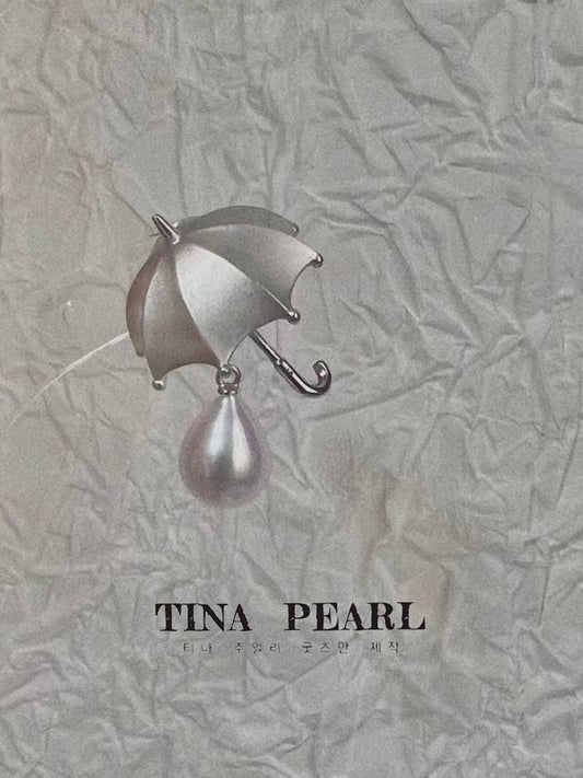 TINA Jewelry Creative cute fresh water Pearl Umbrella brooch