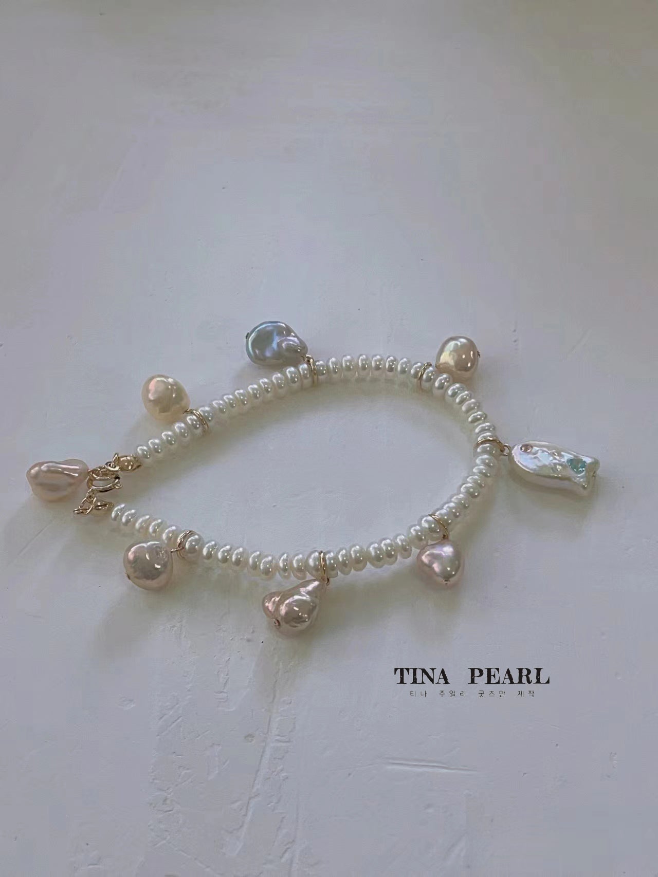TINA Jewelry Freshwater pearl Fish Baroque, multi-type pearl bracelet