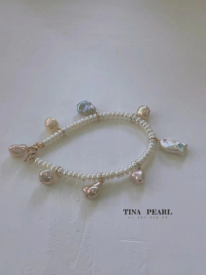 TINA Jewelry Freshwater pearl Fish Baroque, multi-type pearl bracelet