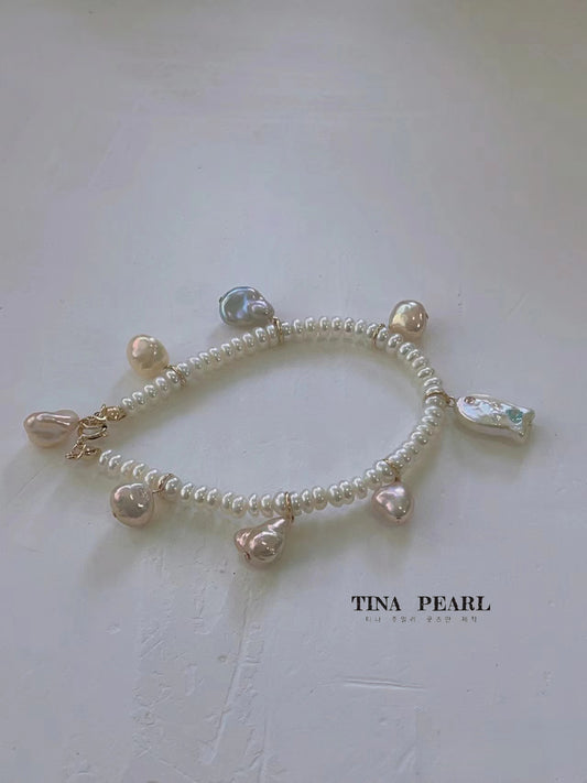 TINA Jewelry Freshwater pearl Fish Baroque, multi-type pearl bracelet