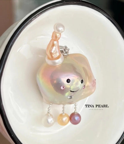 TINA Jewelry Creative Pearl collection Cloud Pearl Pendants, size about 22×27mm, accessories made of S925 silver, unique design