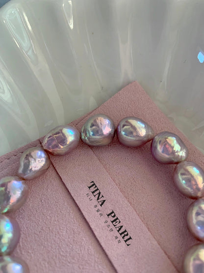 Natural mirror gloss fresh water pearl bracelets, candy color, each piece carefully selected, sparkling. Accessories are made of S925 silver