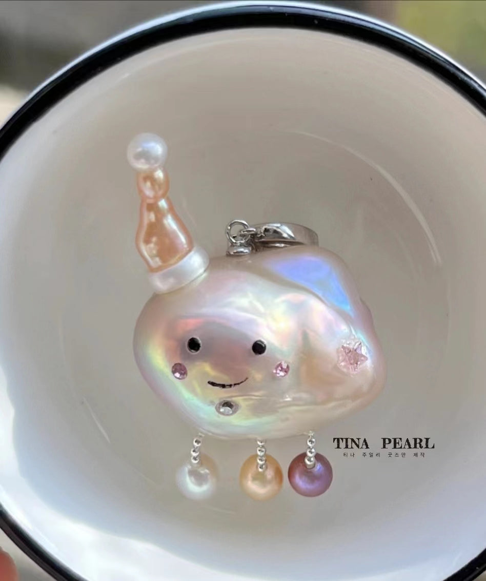TINA Jewelry Creative Pearl collection Cloud Pearl Pendants, size about 22×27mm, accessories made of S925 silver, unique design