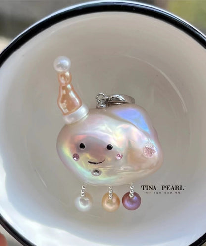TINA Jewelry Creative Pearl collection Cloud Pearl Pendants, size about 22×27mm, accessories made of S925 silver, unique design