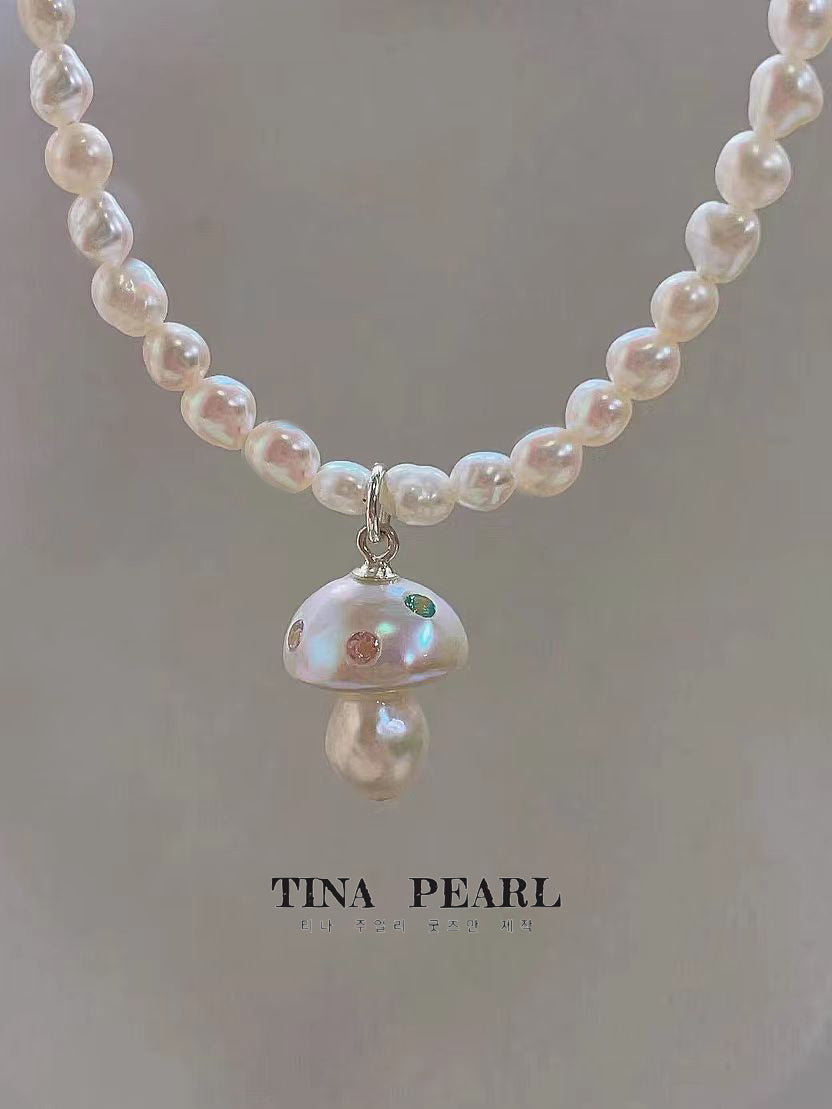 Tina Jewelry, Creative Pearl collection, natural freshwater mushroom pearl necklace