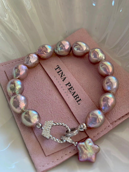 Natural mirror gloss fresh water pearl bracelets, candy color, each piece carefully selected, sparkling. Accessories are made of S925 silver