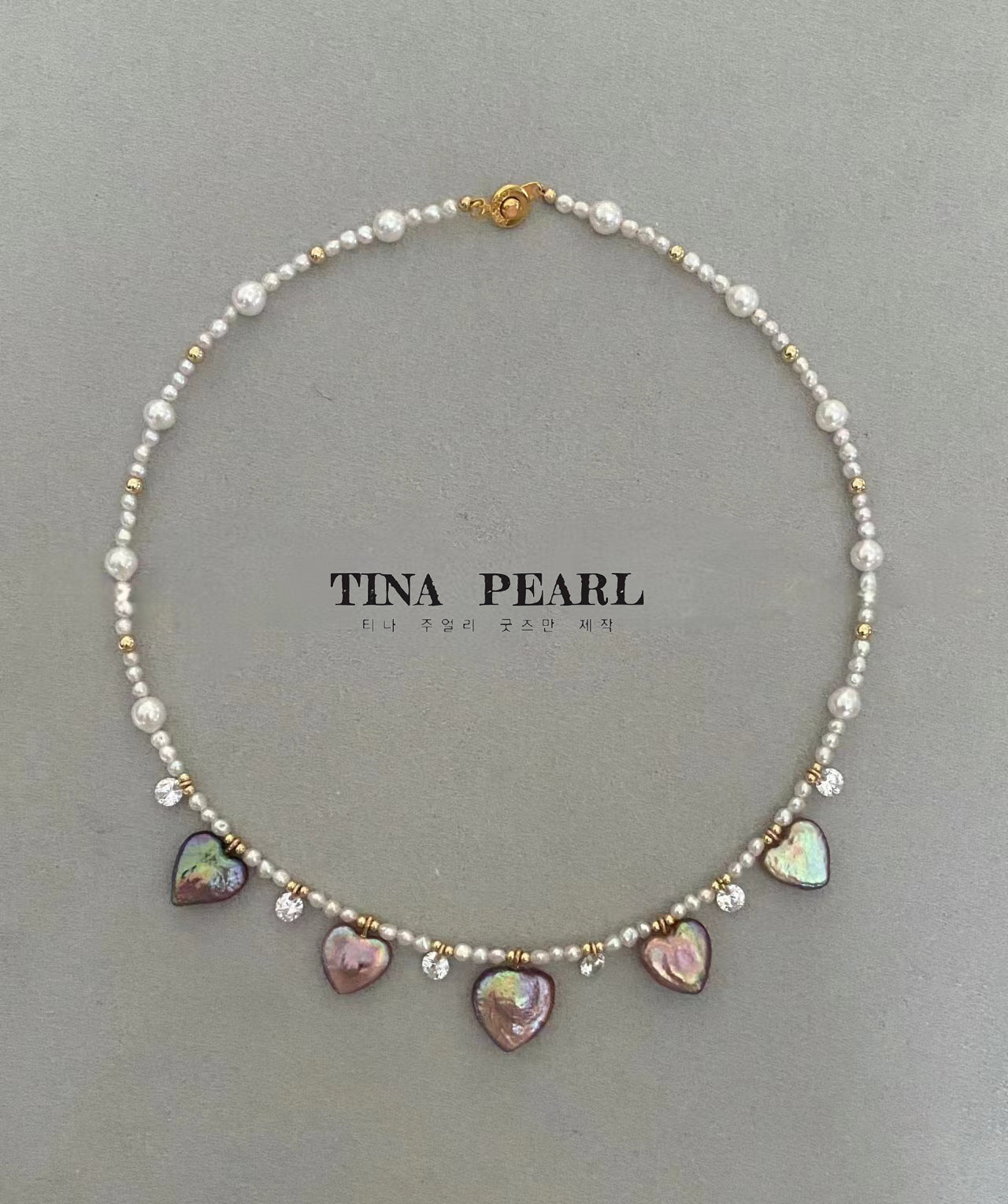 TINA Jewelry Fresh Water Dazzle Love Pearl lovely elegant simple style necklace