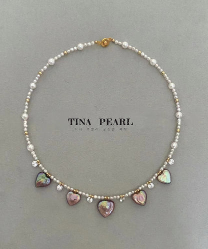 TINA Jewelry Fresh Water Dazzle Love Pearl lovely elegant simple style necklace