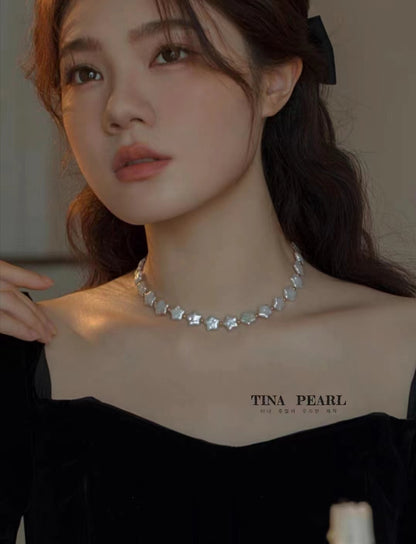 TINA Jewelry, stars freshwater pearl necklace