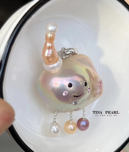 TINA Jewelry Creative Pearl collection Cloud Pearl Pendants, size about 22×27mm, accessories made of S925 silver, unique design