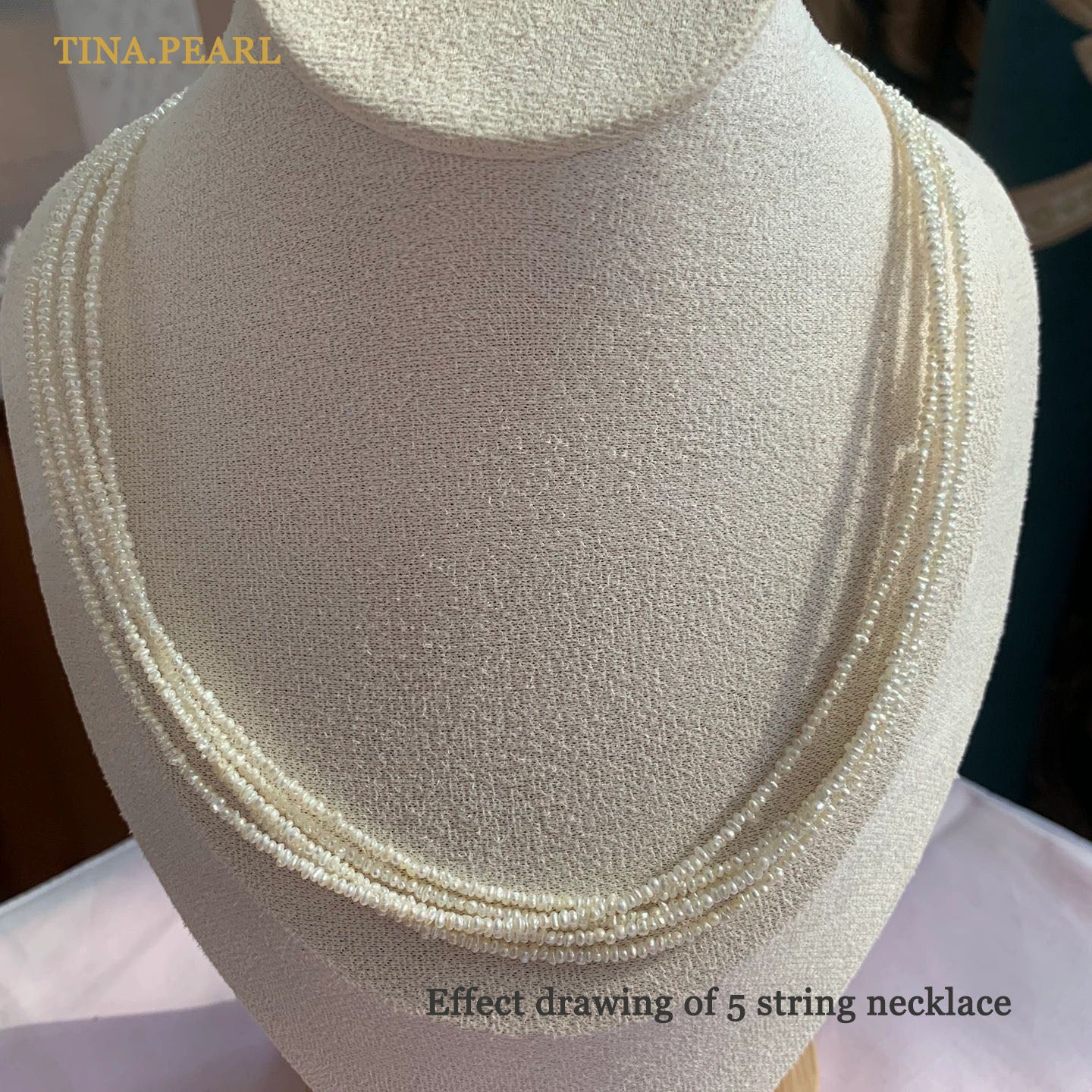 The total length of natural wild seawater pearl 1-1.5mm pearl necklace is about about40cm