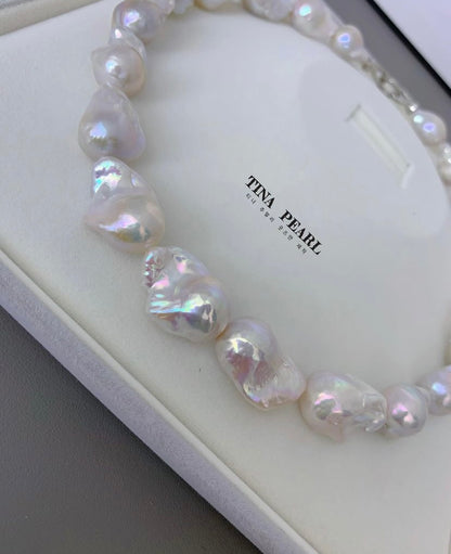 TINA Jewelry Natural mirror gloss fresh water Baroque pearl necklace