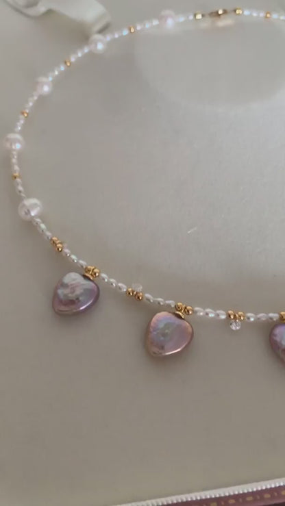 TINA Jewelry Fresh Water Dazzle Love Pearl lovely elegant simple style necklace