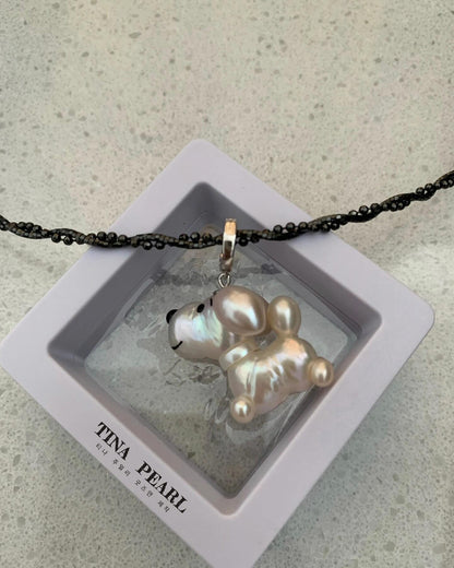TINA Jewelry Creative Pearl collection, natural pearl made pearl dog pendant, handmade