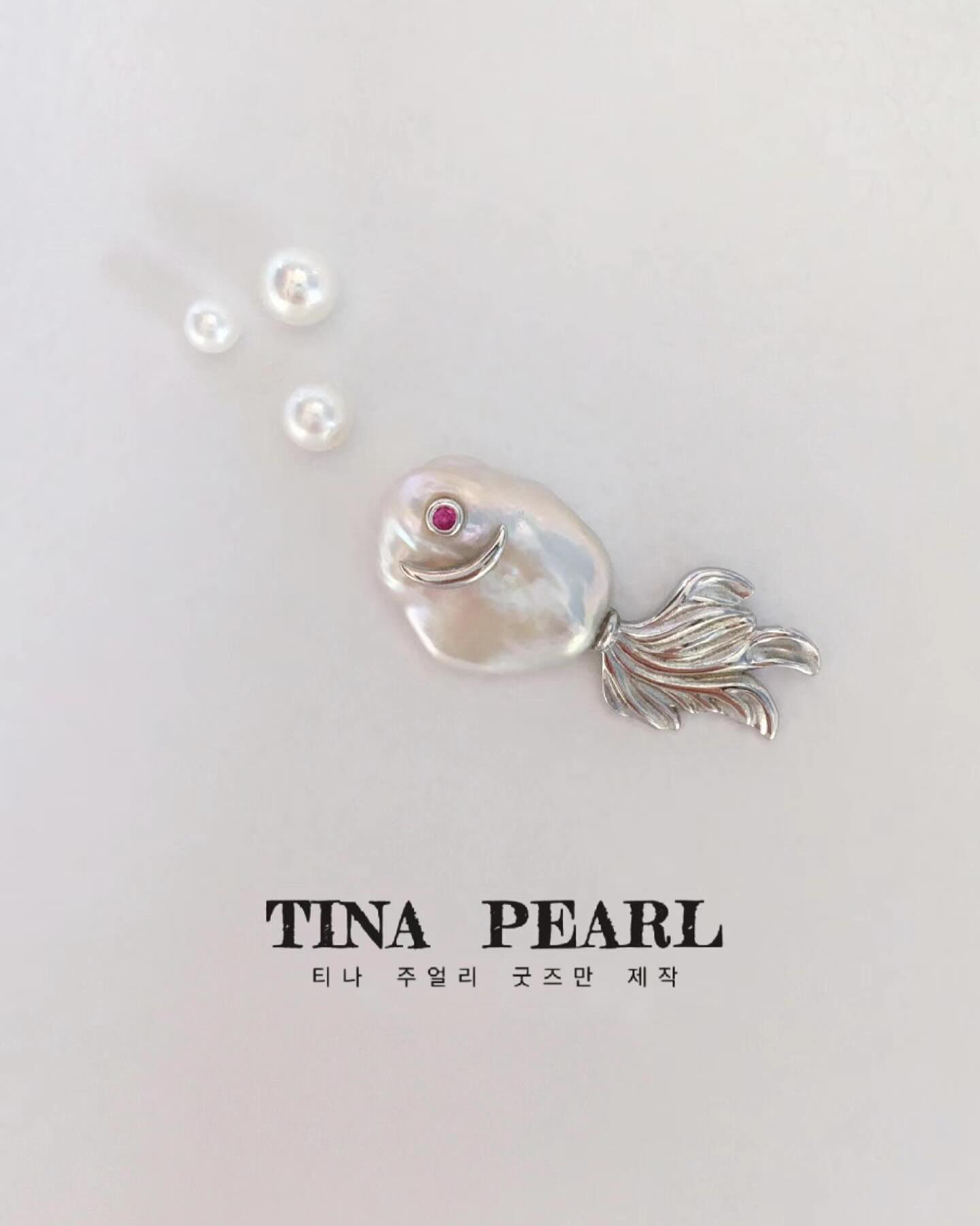 2024 Tina pearl creative sliver gold plated natural pearls shiny color cute sea fishes
