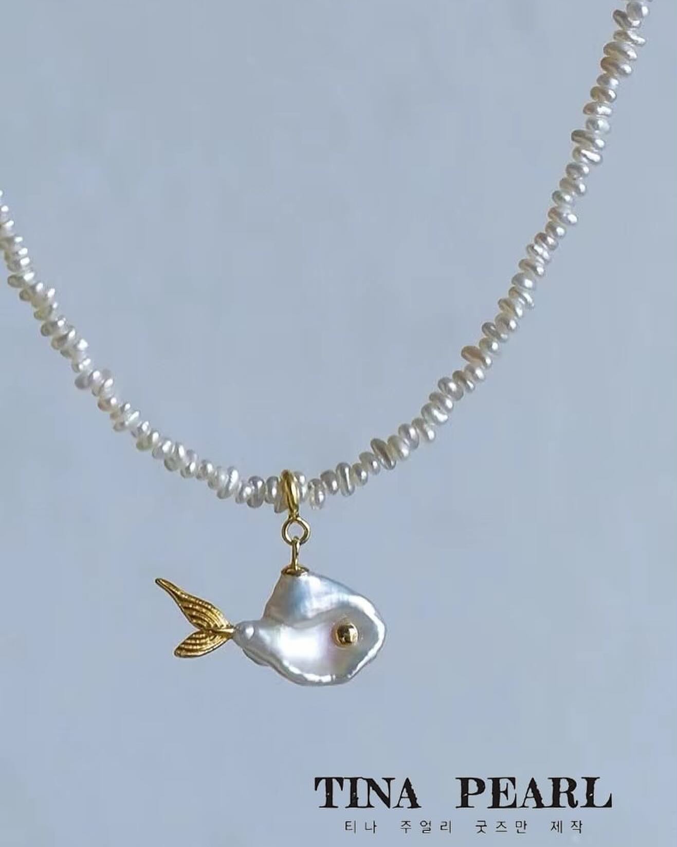 2024 Tina pearl creative sliver gold plated natural pearls shiny color cute sea fishes